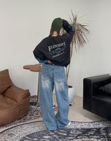 Loupe Brush Flower Denim Pants