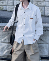 Drain Patch Work Shirt Jacket