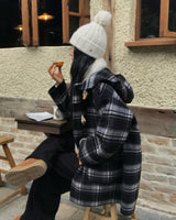 [ORIGINAL] Meter Check Hooded Duffle Coat