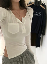 [MADE] TAS Side Slit Long Sleeve Top