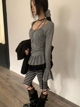 needs frill shirring blouse t