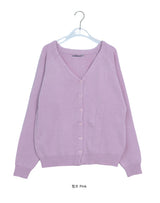 Hio Basic Loose-Fit V-Neck Cardigan