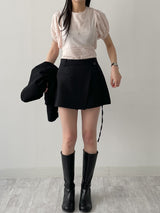 Ready Belted Wrap Skirt Pants