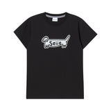 Dog Logo Slim Fit Applique Tshirts Black