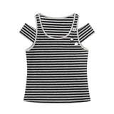 Dual Shoulder Stripe Fit Tee