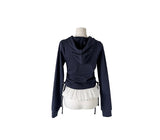 Hoan Lace Sleeveless Shirring Hood Zip-Up