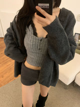 Zia Lace Strap Ribbed Knit 