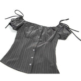 Elric Stripe Off Blouse