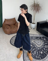 メドローカットハーフジップ半袖Tシャツ