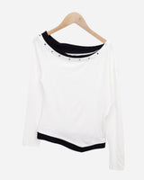 ラオンカラーブロックワンショルダーTシャツ