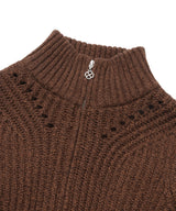Women’s Knit Zip-Up Cardigan Brown