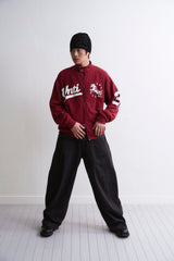 Unicorn Varsity High Neck Zip-Up Burgundy