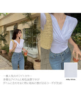 【MADE】Shirring wrap t-shirt