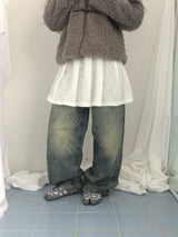 line and pleated dress