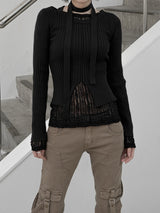 Larsen See-Through Lace Long Sleeve Tee