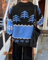 Winter wool knit zip-up
