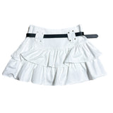 ラブスタデッドカンカンプリーテッドレイヤードミニスカート&ベルトセット (3 colors)