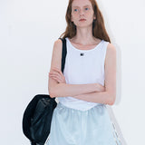 Strap cropped tank white