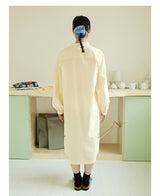 UnsocialNight2025 Autumn Original Two-colour Printed Loose Pullover Long-sleeved Dress Girlish Style