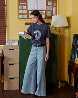 PANELED WIDE LEG JEANS [LIGHT BLUE]