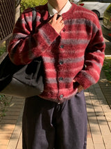One Block Jacquard Brush Cardigan