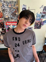 エンデュアリングユニコーンリンガークロップショートスリーブ チャコール