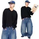 オーバーダンブルボックスン長袖Tシャツ
