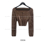 Jerry Square Angora Crop Cardigan