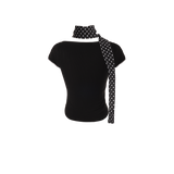 ドットスクエアクロップトップ  [Black]
