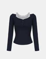Hazel Layered Button T-shirt