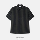 オーセンティックストライプショートスリーブシャツ (3 Colors)