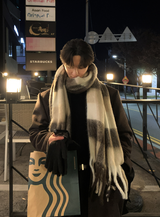 アルベリーズソフトムードチェックウィンターマフラー