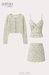 Green Tea Lounge Cardigan Three-Piece Set (3 SET)