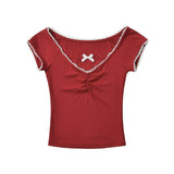 Ringo Lace Neck Half T-shirt