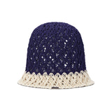 メタルティップクロシェツートーンバケットハット / Navy