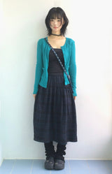 dusty checkered long skirt