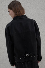 Studded selvage washed denim - Jacket