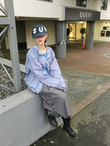 Flare Button Wide Bermuda Pants (3c)