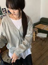 ユノリレイヤードサイドシャーリングフリルロングスリーブT