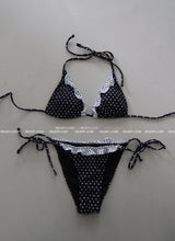 a dot-frilled bikini