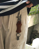 Yeoru Bohemian Star Stud Leather Carabiner Keyring