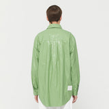 Oversized Fake leather shirt Green