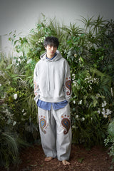 PAISLEY EMB. H-T SWEAT PANTS (Gray)