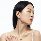 Ribbon Pave Earrings