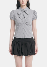 Aveline Bow Puff Blouse