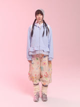  layerd ruffle hoodie_sky blue
