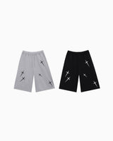 AO cross embroidery Bermuda sweatpants