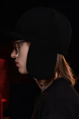 WOOL KNIT TROOPER HAT / BLACK