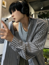 マドレーヌオーバーサイズチェックシャツ