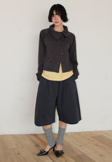 DOUBLE HIGH-NECK CARDIGAN